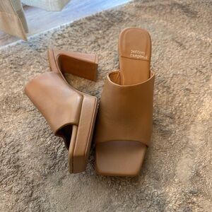 Jeffrey Campbell Tan Mules